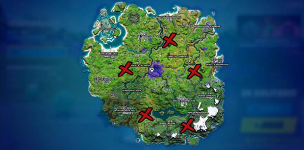 Fortnite Battle Royale - Artefactos de la Semana 8: mapa de las ubicaciones