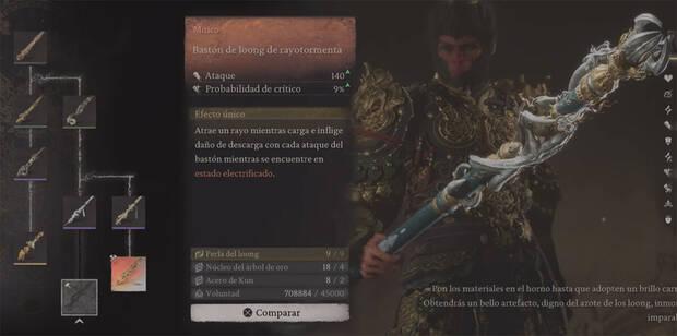 Black Myth: Wukong - Arma Bastón de loong de rayotormenta