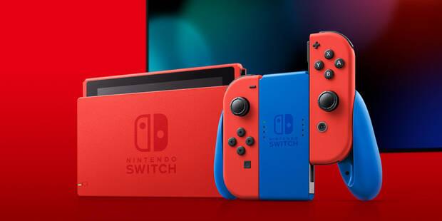 Consola Nintendo Switch edicin Mario en rojo y azul