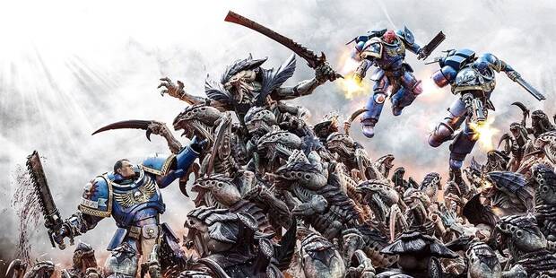 Warhammer 40.000 - ¿Qué son los tiránidos? Titus y su escadra se enfrentan a un grupo de tiránidos en una imagen promocional de Warhammer 40.000: Space Marine 2