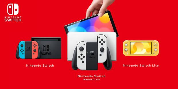 Nintendo Switch en sus tres modelos: estndar, OLED y Lite.