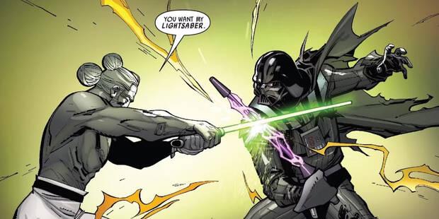 Star Wars - Darth Vader consiguiendo su sable rojo en el cómic de Charles Soule