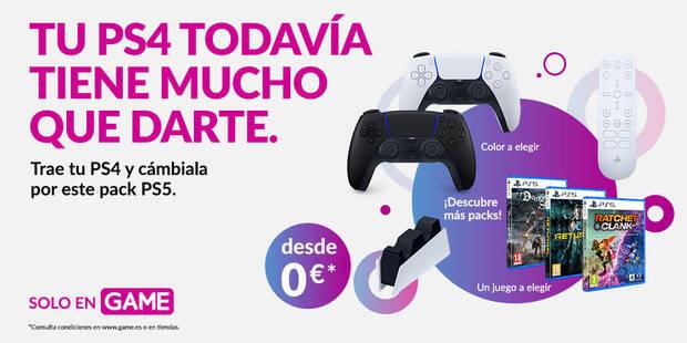 Nuevo Pack de Bienvenida a PS5 al entregar PS4 en GAME.