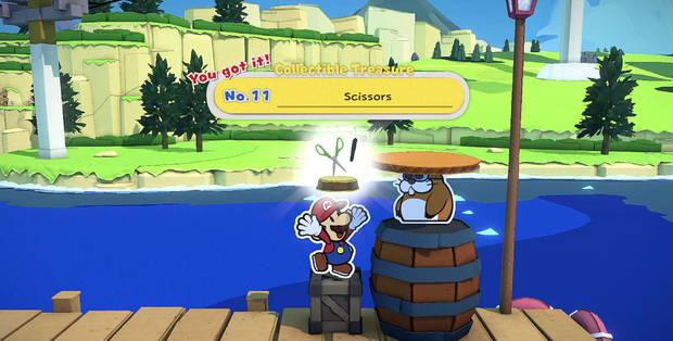 Todos los Tesoros en miniatura en Villa Toad de Paper Mario The Origami King - Tesoro en miniatura Nº 11: Tijeras
