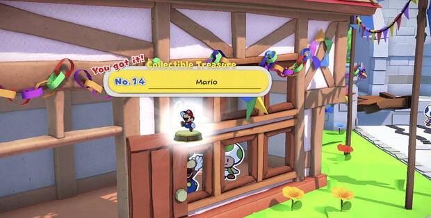 Todos los Tesoros en miniatura en Villa Toad de Paper Mario The Origami King - Tesoro en miniatura Nº 14: Mario