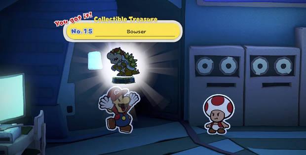 Todos los Tesoros en miniatura en Villa Toad de Paper Mario The Origami King - Tesoro en miniatura Nº 15: Bowser