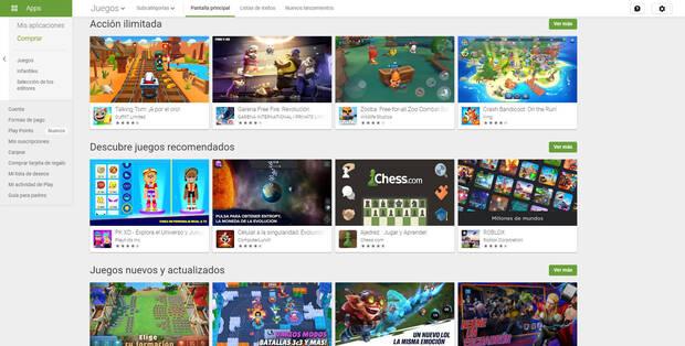 Google Play Store Juegos