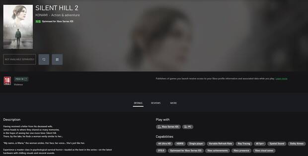 Silent Hill 2 Remake en Tienda Microsoft