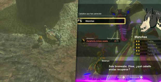 Zelda: Tears of the Kingdom - Revivir caballos muertos con Malanya