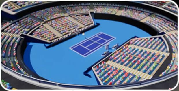 Mario Tennis Fever - Imagen de la pista Estadio pista dura