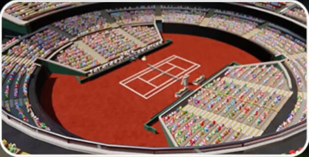 Mario Tennis Fever - Imagen de la pista Estadio tierra batida)