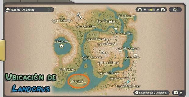 Leyendas Pokémon: Arceus - Localización en el mapa de Landorus