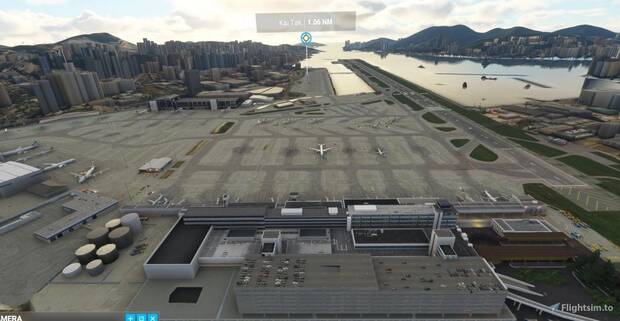 Microsoft Flight Simulator 2020 aeropuerto Kai Tak