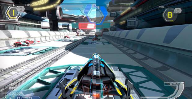 'Wipeout HD', a la izquierda en PS4, a la derecha en PS3. Mejor iluminación y sombras, definición, texturas e incluso algunos elementos que eran 2D ahora son 3D.