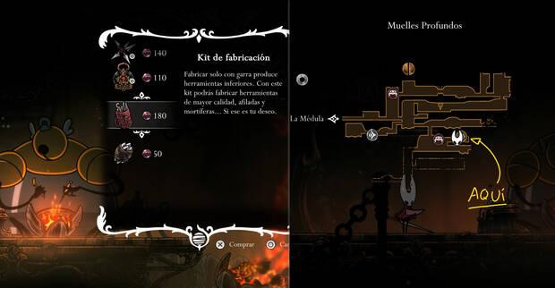 Hollow Knight Silksong - Cómo conseguir la mejora del kit de fabricación 01 y localización en el mapa