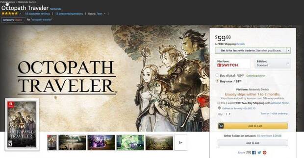 Octopath Traveler arrasa en Estados Unidos: se ha agotado en Amazon Imagen 2