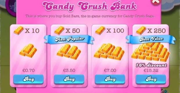 Micropagos en Candy Crush Saga.