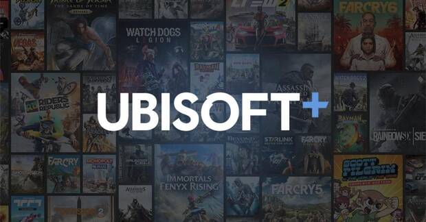 Logo de Ubisoft+, el servicio de juego por suscripcin.