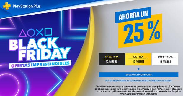 Ofertas Black Friday 2022 PlayStation Plus descuento 25%