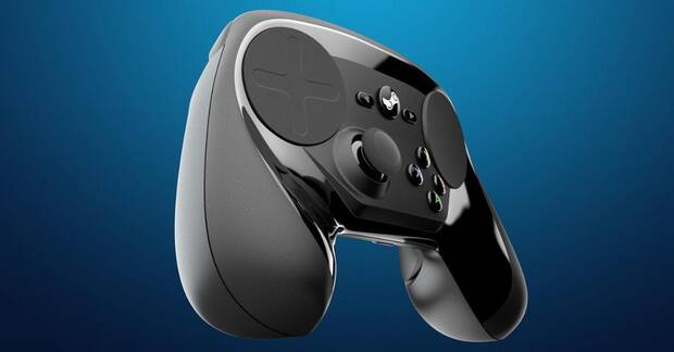 Vista frontal de Steam Controller.