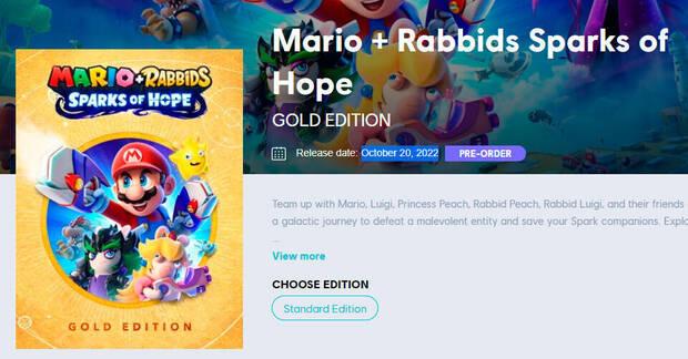 Mario + Rabbids Sparks of Hope a la venta el 20 de octubre