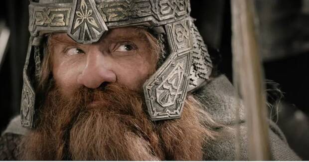 John Rhys-Davies como Gimli en El Señor de los Anillos