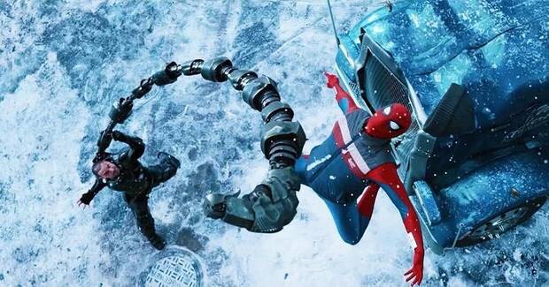 Escorpi�n luchando contra Spider-Man en Brand New Day