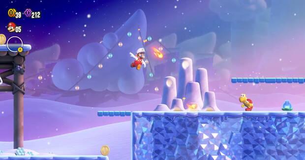 Super Mario Bros. Wonder - Efecto del potenciador Flor de Fuego