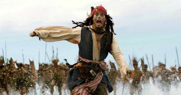 Jack Sparrow en Piratas del caribe