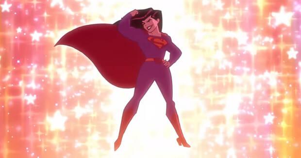 Superman convertido en mujer por la kryptonita rosa (Justice League: True Colors, 2017)