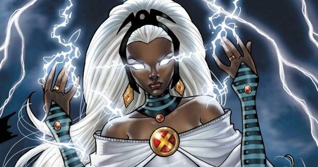 Sotrm (Tormenta) en una de las viñetas de los cómics de los X-Men