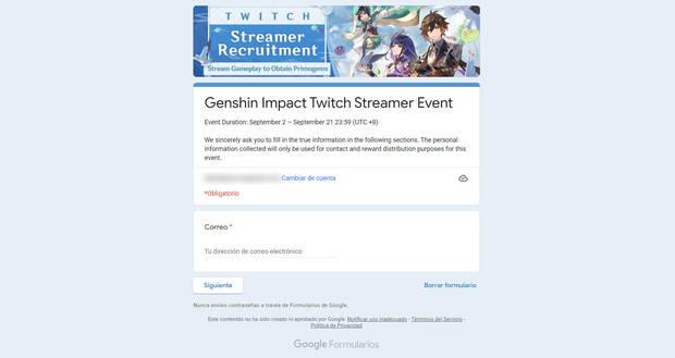 Evento reclutamiento de streamers en Genshin Impact: fecha, horas y cmo participar