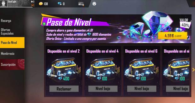 Free Fire - Pase de nivel