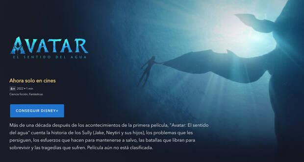 Avatar: El sentido del agua en Disney+