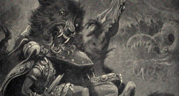 Fenrir en una representación clásica.