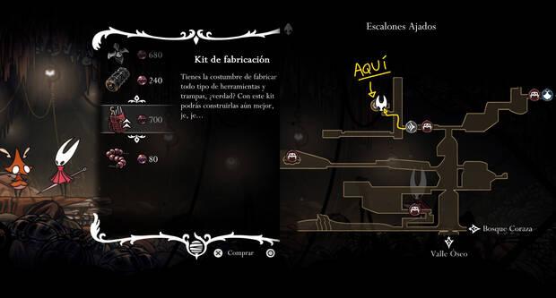 Hollow Knight Silksong - Cómo conseguir la mejora del kit de fabricación 04 y localización en el mapa