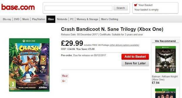 Aparecen nuevos indicios de Crash Bandicoot N. Sane Trilogy en Xbox One Imagen 2
