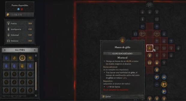 Diablo 4 - Cómo usar los glifos y efectos