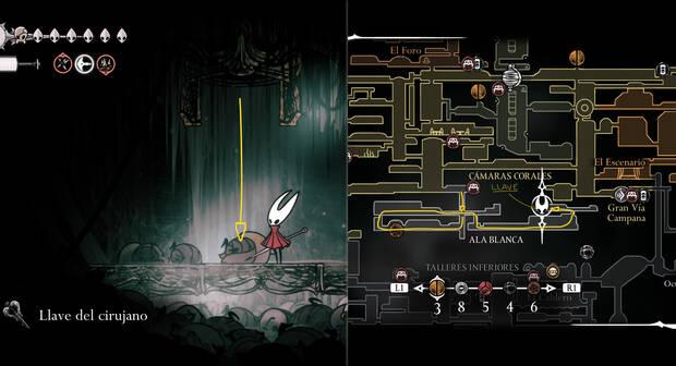 Hollow Knight Silksong - Localización de la Llave del cirujano en la zona del Ala Blanca