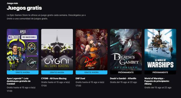 Lista de juegos gratis de la Epic Games Store en agosto de 2024