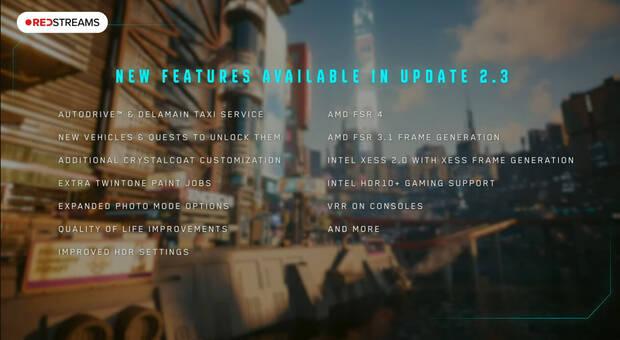 novedades actualizacin 2.3 de Cyberpunk 2077