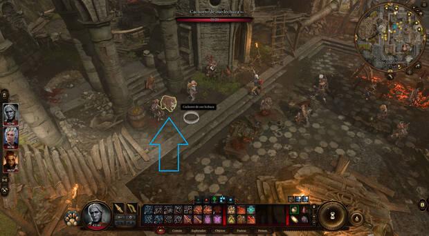 Baldur's Gate 3 - Cachorro de oso lechuza en el campamento de goblins
