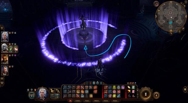 Baldur's Gate 3 - Campo de fuerza oculto revelado en la estatua de la Ordalía de Shar