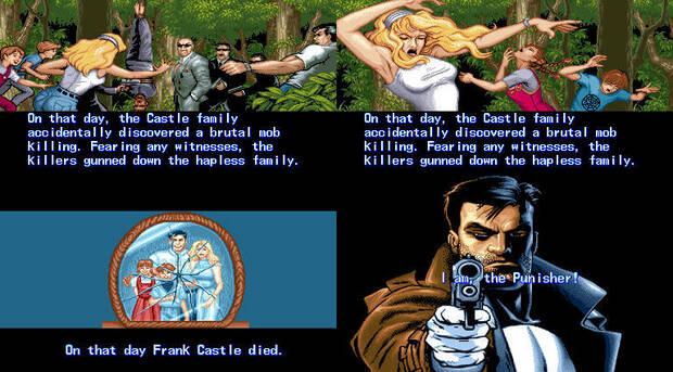La intro de la recreativa mostraba c�mo fue asesinada la familia de Frank Castle, lo que le hizo convertirse en El Castigador.