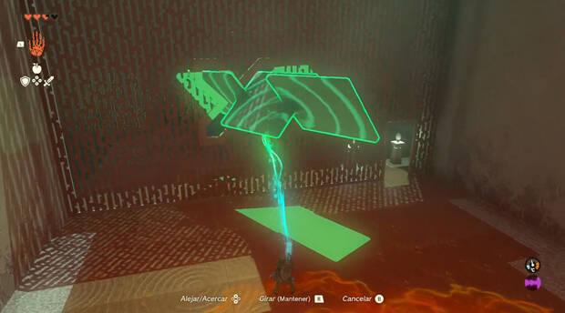 The Legend of Zelda Tears of the Kingdom: Santuario de Ios'ini, orientación de la pieza en forma de X