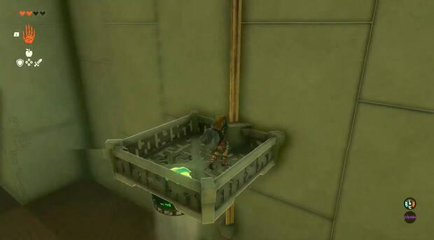 The Legend of Zelda Tears of the Kingdom: Santuario de Iso'dag, subir en el elevador al final
