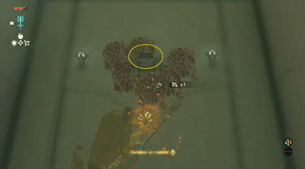 The Legend of Zelda: Tears of the Kingdom - Santuario de Inisa: Tirar abajo el cofre de la llave pequeña
