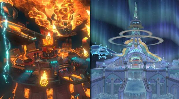 Contrastes temáticos entre los circuitos de Mario Kart World