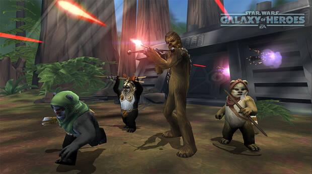 No os dej�is enga�ar por los Ewoks de Endor. En el juego, y al igual que en �El Retorno del Jedi�, siguen demostrando sus cualidades para la lucha.