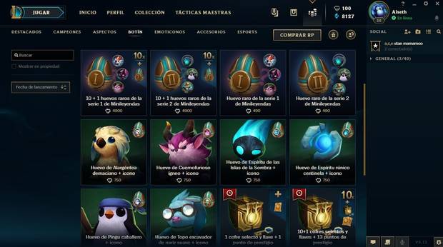 Tienda de huevos de minileyenda en TFT